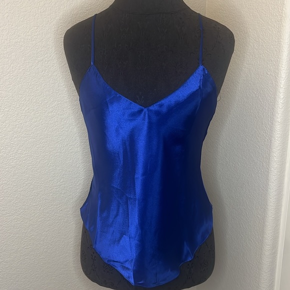 claire’s rose Tops - Claire’s Rose Vintage Satin Like Spaghetti Strap Slip Tank Size Medium Sapphire